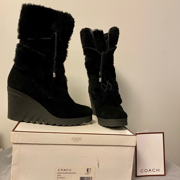 COACH Suede & Shearling Boot - Mandy - Picture 3 of 10
